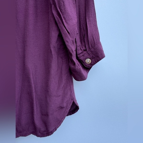 Chico’s Purple Rayon Collared Button Down Quarter Sleeve Blouse Top Size 0 US S - Picture 11 of 14